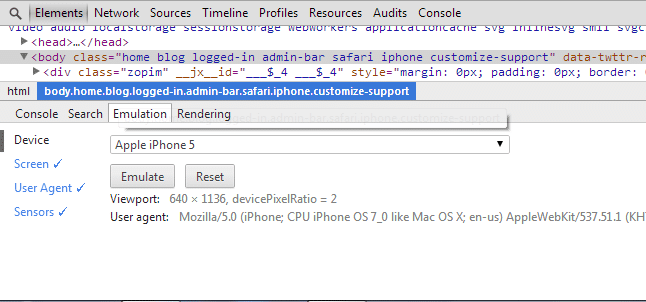 mac chrome device emulator