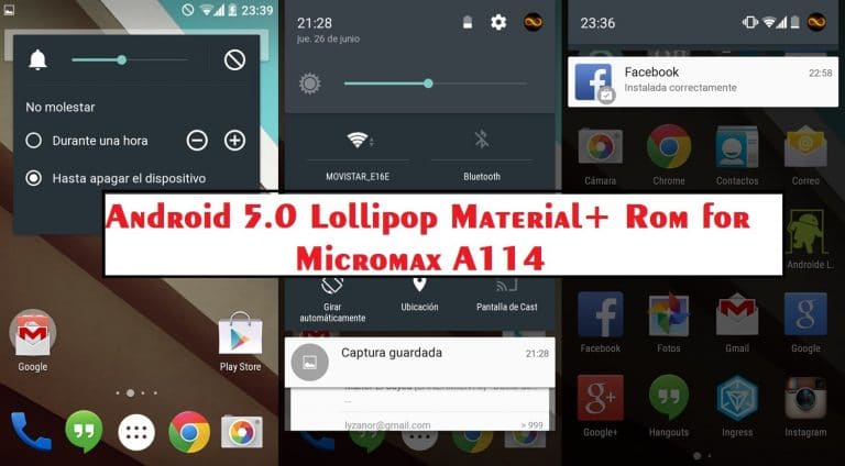 Android L 5.0 Rom for Micromax Canvas 2.2 A114 Material+ Rom