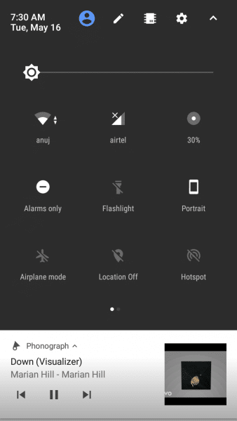 Android 7.1.2 Nougat Status Bar