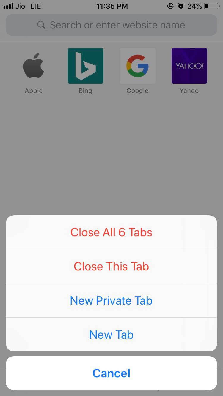 Close Open Tabs In Safari