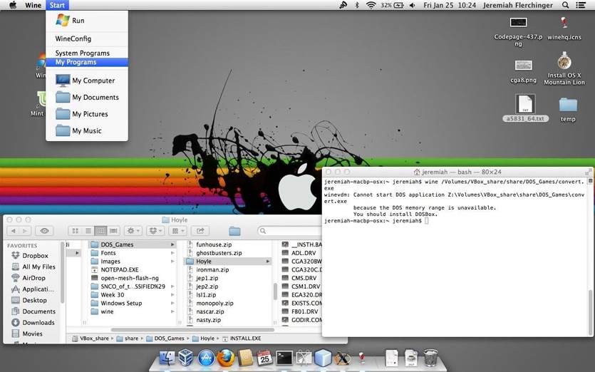 how to run windows programs on mac os x lion
