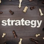 Word Strategy On Wooden Background