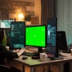 Dangerous female hacker in writing a malware