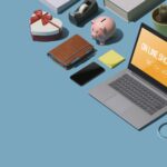 Online shopping on the laptop