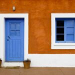 Blue window and door