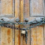 Locked wooden door