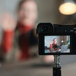 Woman recording a video
