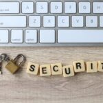 Security and padlock at office desk