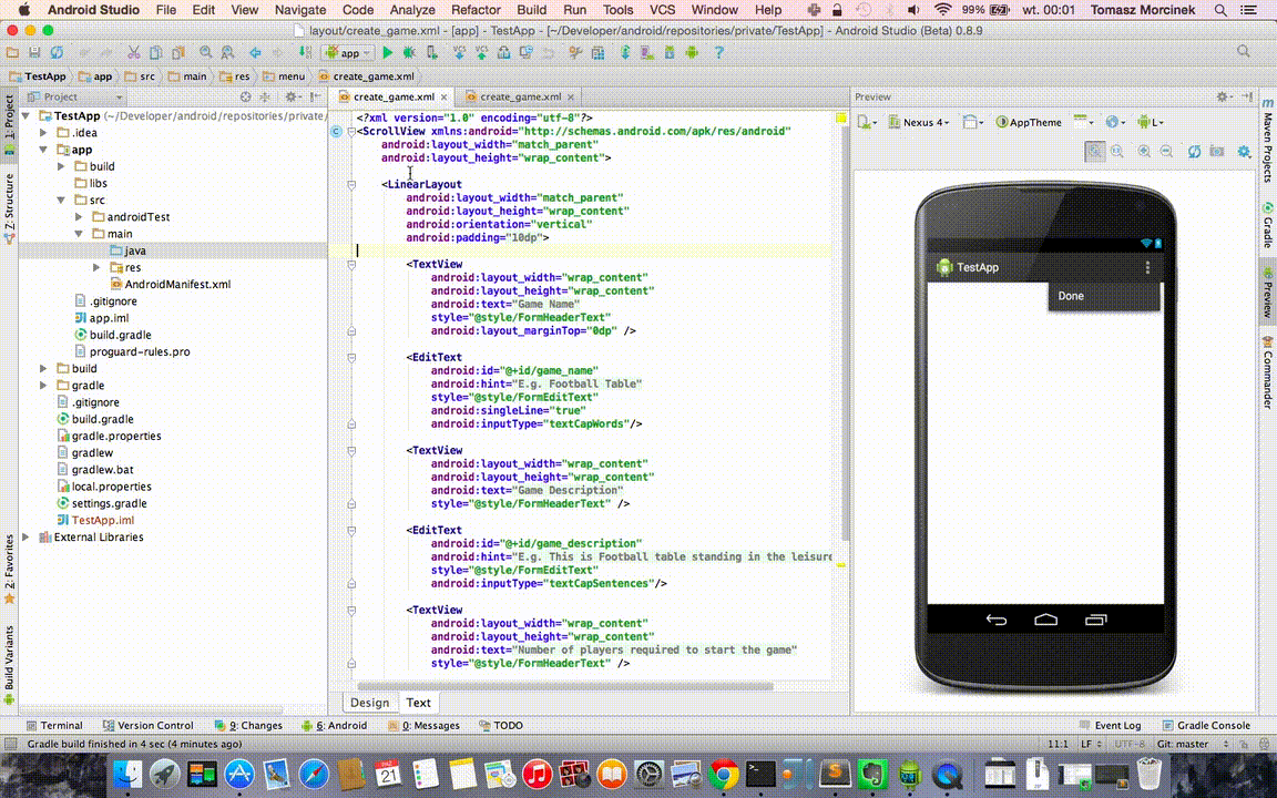 Android Studio Code Generation Templates