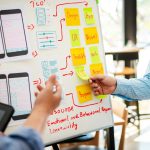 Team of ux ui designer mobile development experience app.