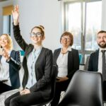 Business people during the conference in the audience